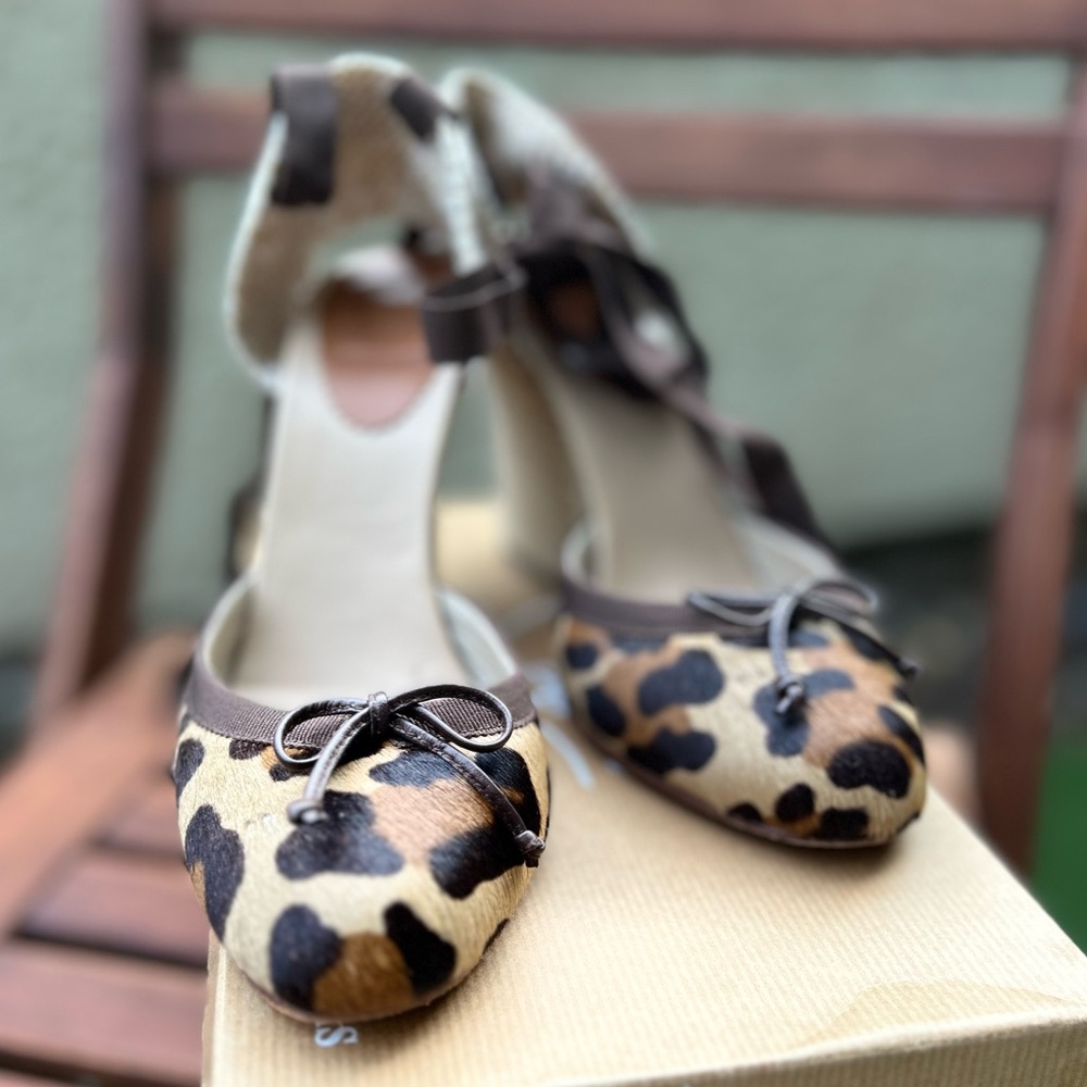 Beautiful Christian Louboutin Animal print Pony hair  Espadrilles Size 38